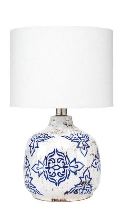 Blue Ceramic Ruby Table Lamp