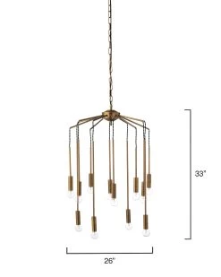 Brass Aluminum Cascade Pendant -Jamie Young Store loomlan brass aluminum cascade pendant jamie young pendants 5 33037960446165