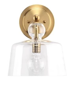 Brass & Clear Glass Hudson Wall Sconce