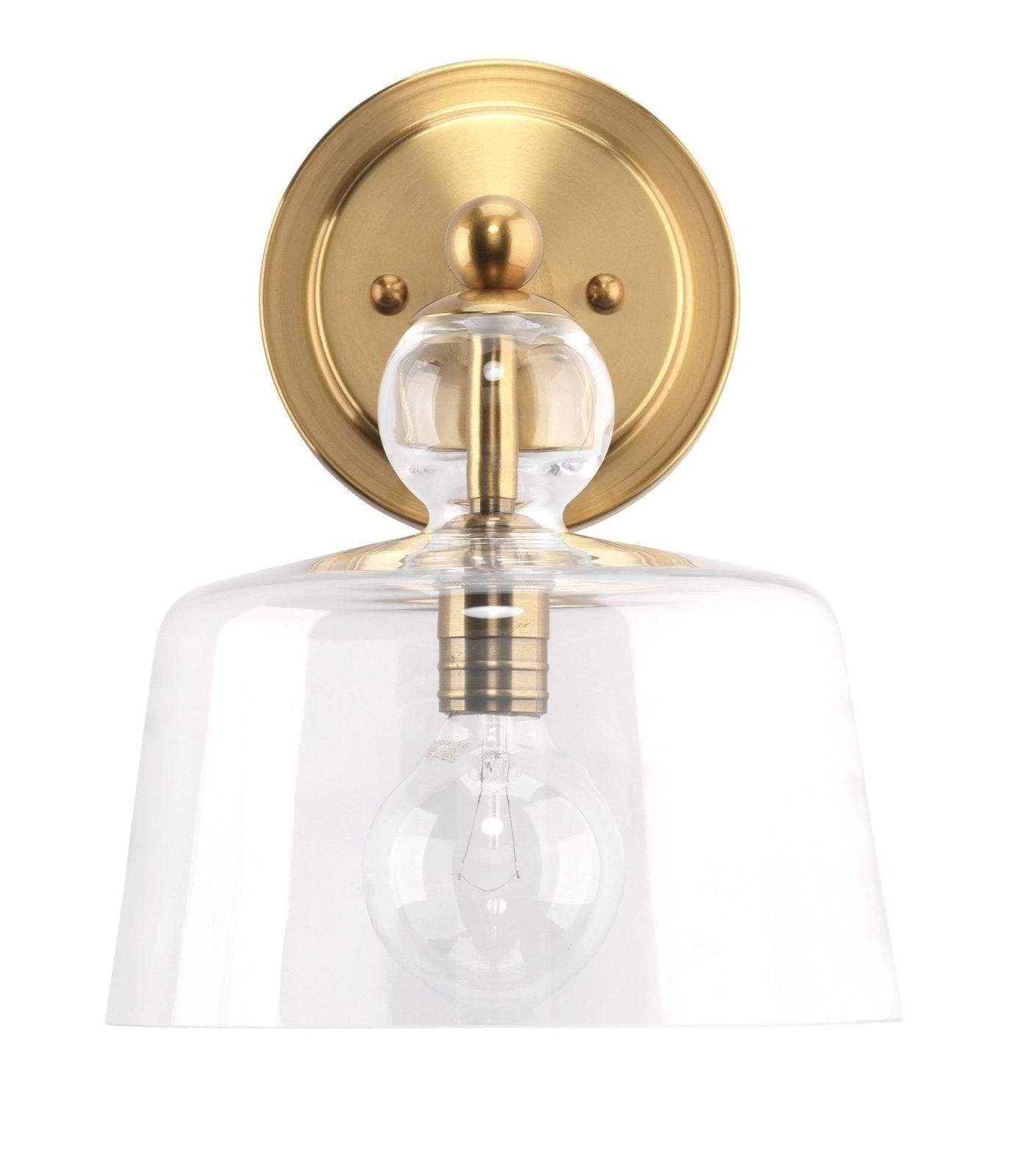 Brass & Clear Glass Hudson Wall Sconce 1 Brass & Clear Glass Hudson Wall Sconce
