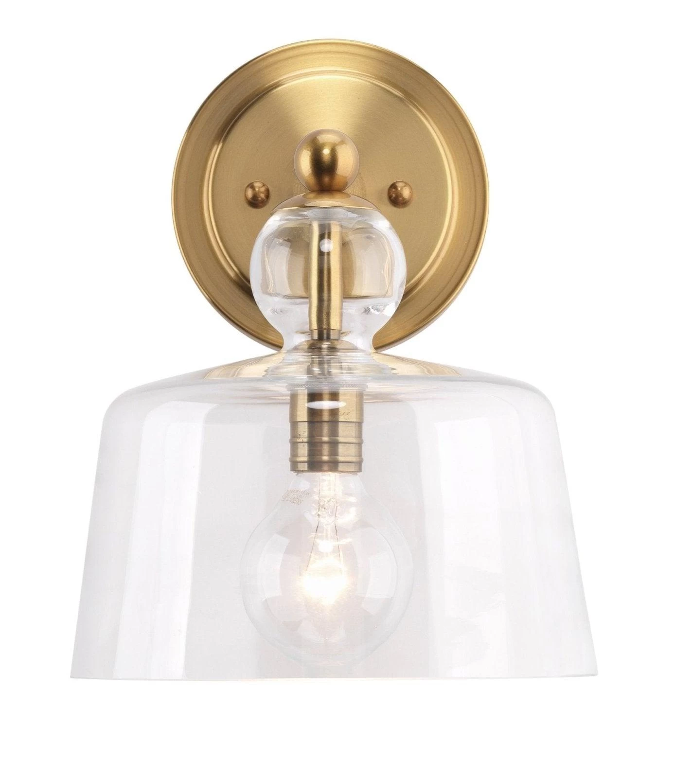Brass & Clear Glass Hudson Wall Sconce 2 Brass & Clear Glass Hudson Wall Sconce - Image 2