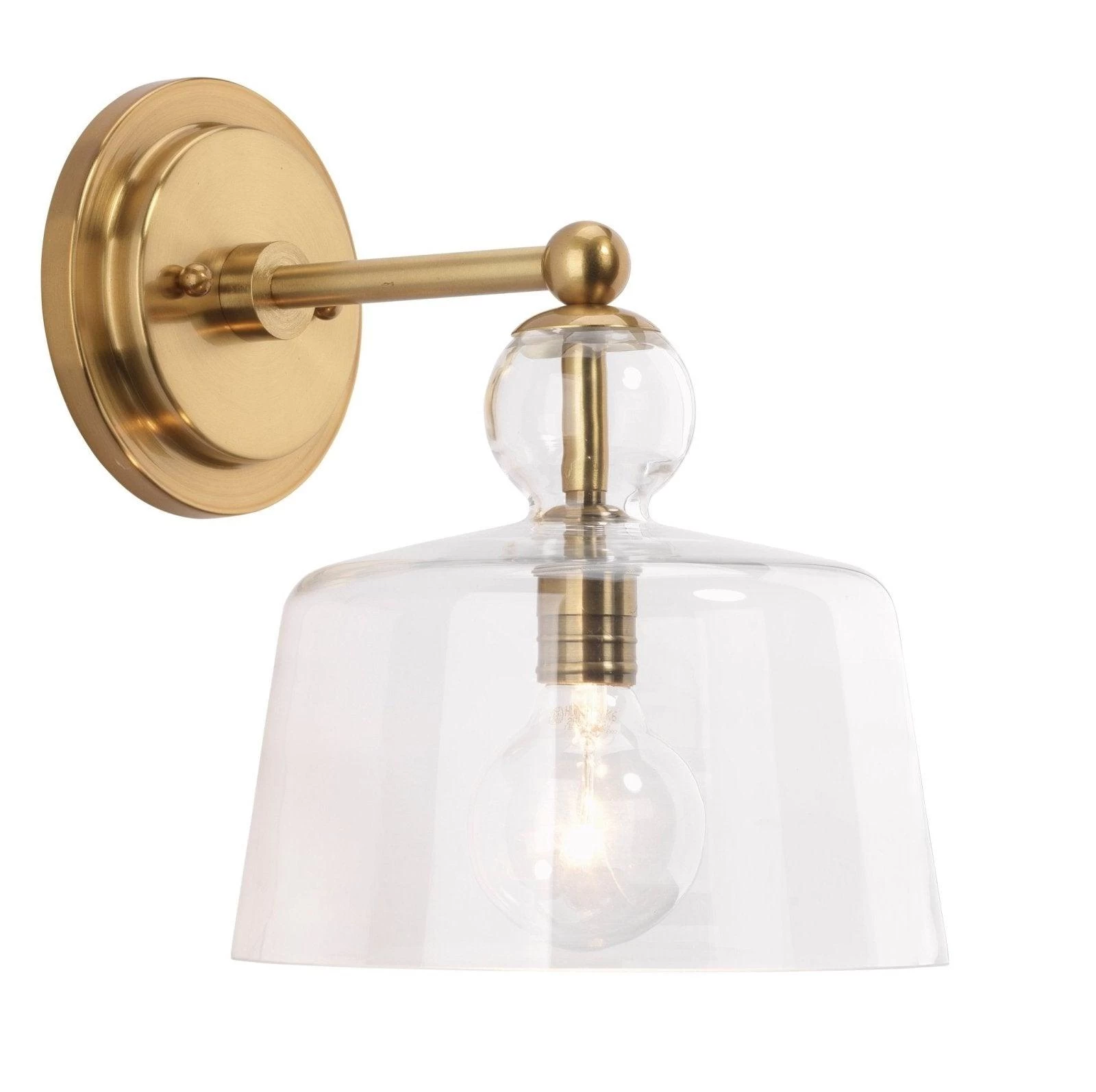 Brass & Clear Glass Hudson Wall Sconce 4 Brass & Clear Glass Hudson Wall Sconce - Image 4