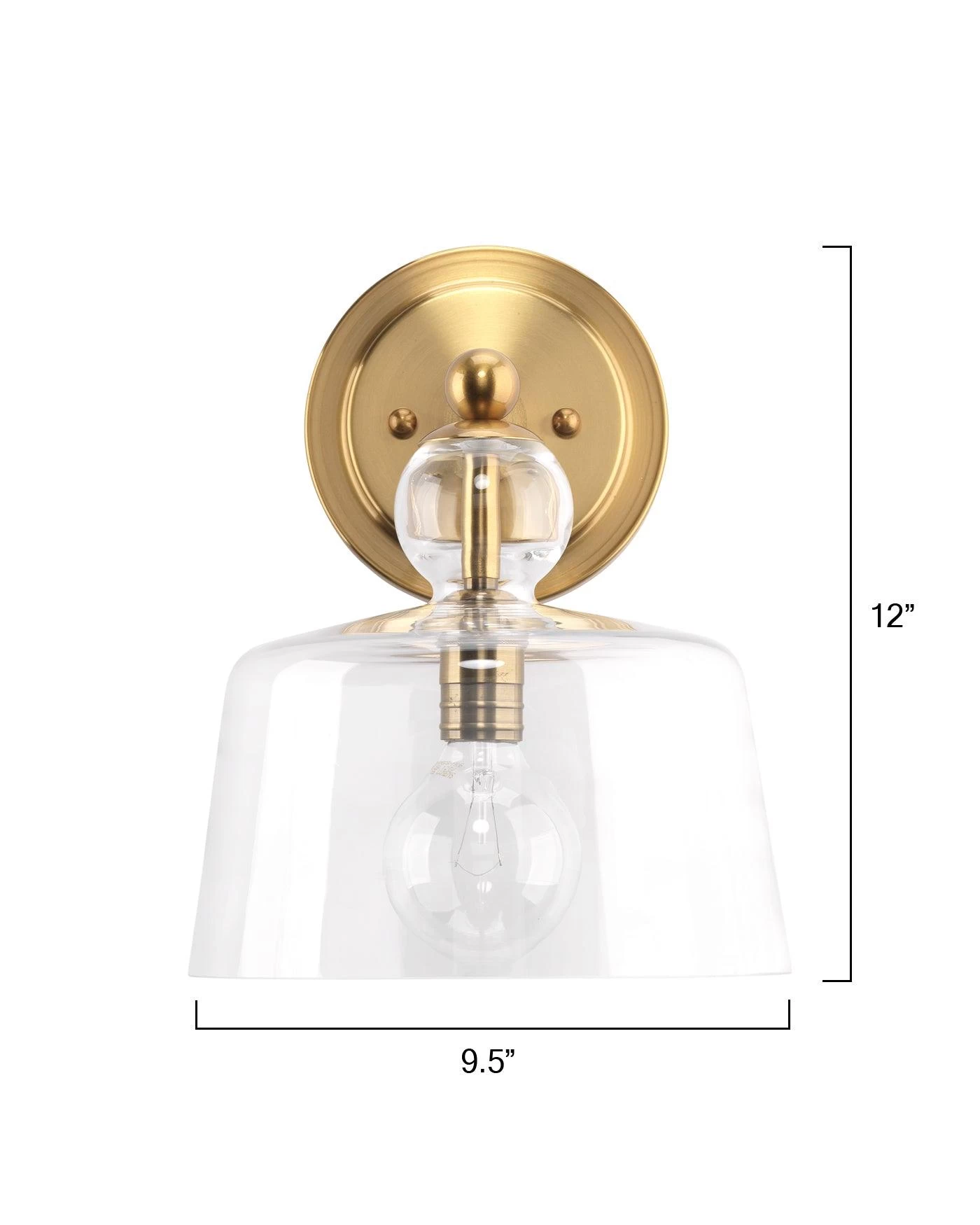 Brass & Clear Glass Hudson Wall Sconce 7 Brass & Clear Glass Hudson Wall Sconce - Image 7