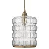 Brass & Clear Textured Glass Madison Pendant