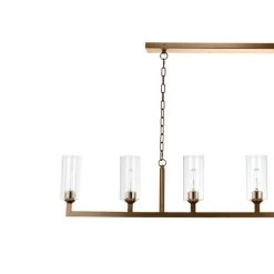 Brass & Glass Dining Room Linear 6 Light Chandelier -Jamie Young Store loomlan brass and glass dining room linear 6 light chandelier jamie young chandeliers 6 33037980827861
