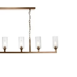 Brass & Glass Dining Room Linear 6 Light Chandelier -Jamie Young Store loomlan brass and glass dining room linear 6 light chandelier jamie young chandeliers 7 33037981024469