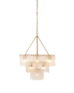 Brass & Glass Foyer Perignon Three Tier Chandelier -Jamie Young Store loomlan brass and glass foyer perignon three tier chandelier jamie young chandeliers 3 33037995245781