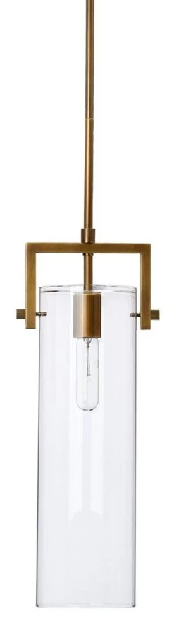 Brass And Glass Over Island Lighting Cambrai Pendant Large