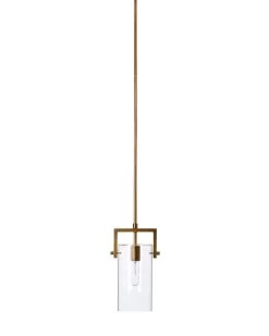 Brass And Glass Over Island Lighting Cambrai Pendant Small