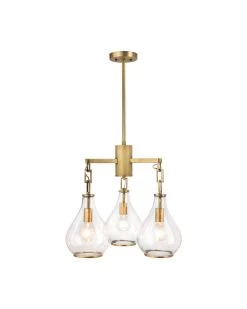 Brass & Glass Tear Drop Three Arm Chandelier -Jamie Young Store loomlan brass and glass tear drop three arm chandelier jamie young chandeliers 3 33038007533781