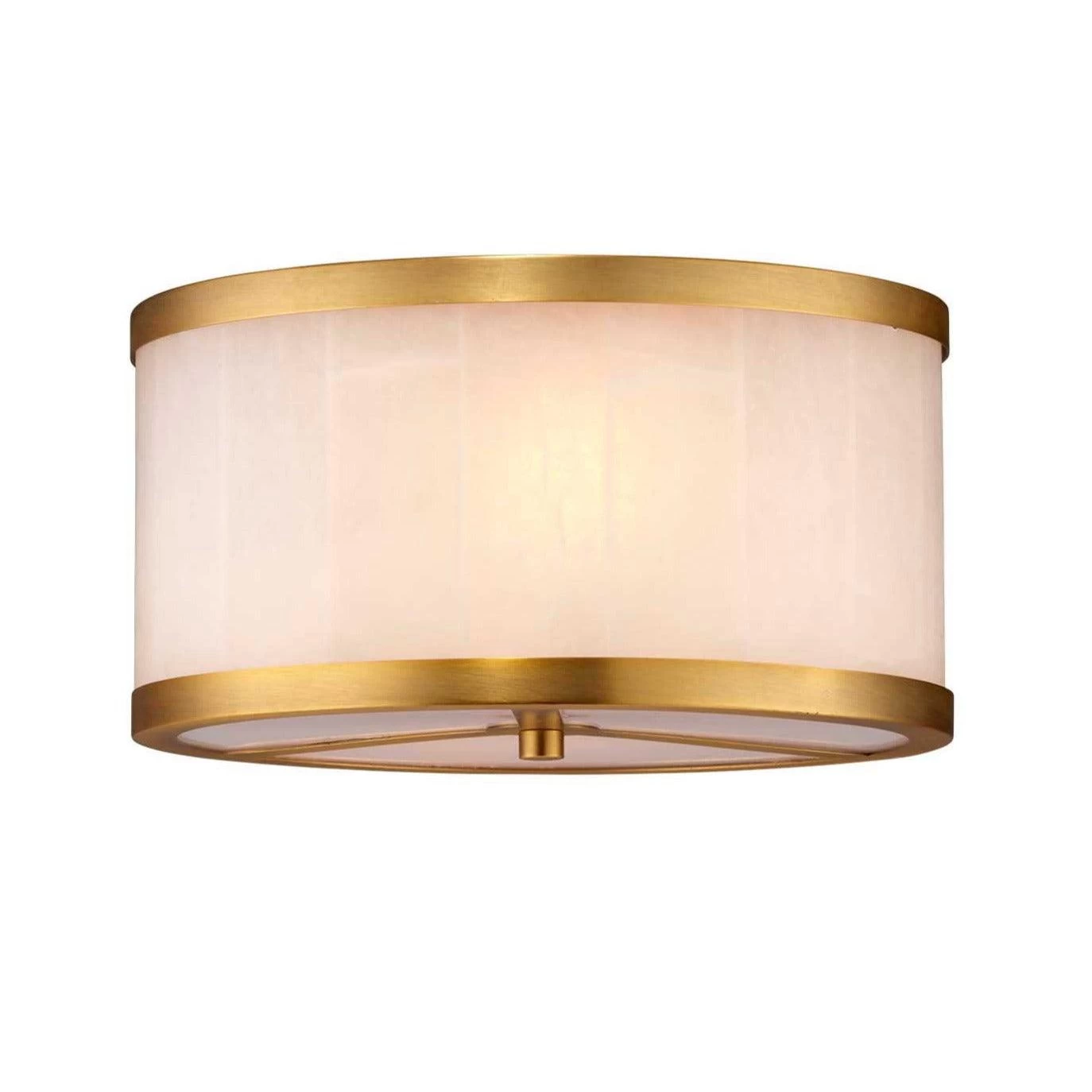 Brass & White Alabaster Small Upsala Flush Mount Ceiling Light 3 Brass & White Alabaster Small Upsala Flush Mount Ceiling Light - Image 3