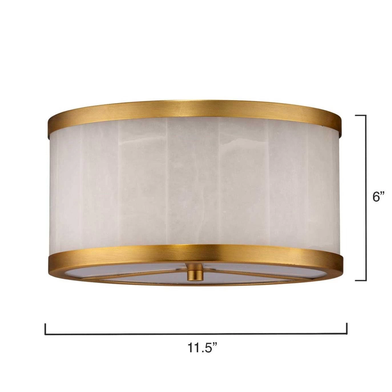 Brass & White Alabaster Small Upsala Flush Mount Ceiling Light 6 Brass & White Alabaster Small Upsala Flush Mount Ceiling Light - Image 6