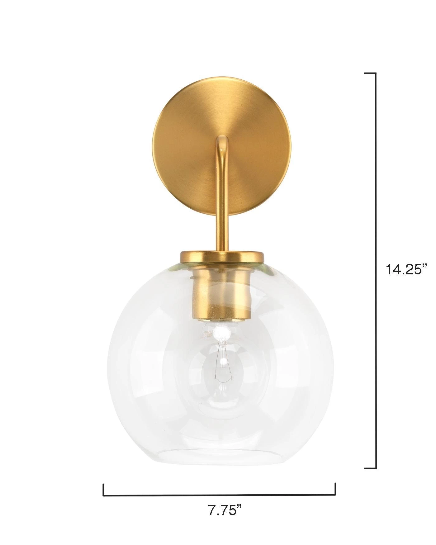 Brass Clear Glass Reece Wall Sconce 6 Brass Clear Glass Reece Wall Sconce - Image 6