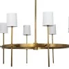 Brass Mid-Century Modern Minerva 8 Light Chandelier