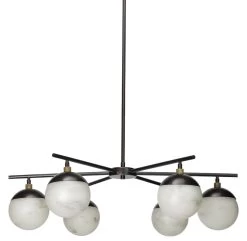 Bronze Alabaster Metro 6 Light Chandelier