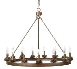 Brown Aluminum Ring Chandelier