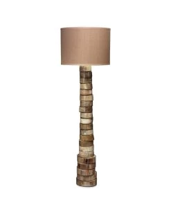Brown Faux Buffalo Horn Stacked Floor Lamp