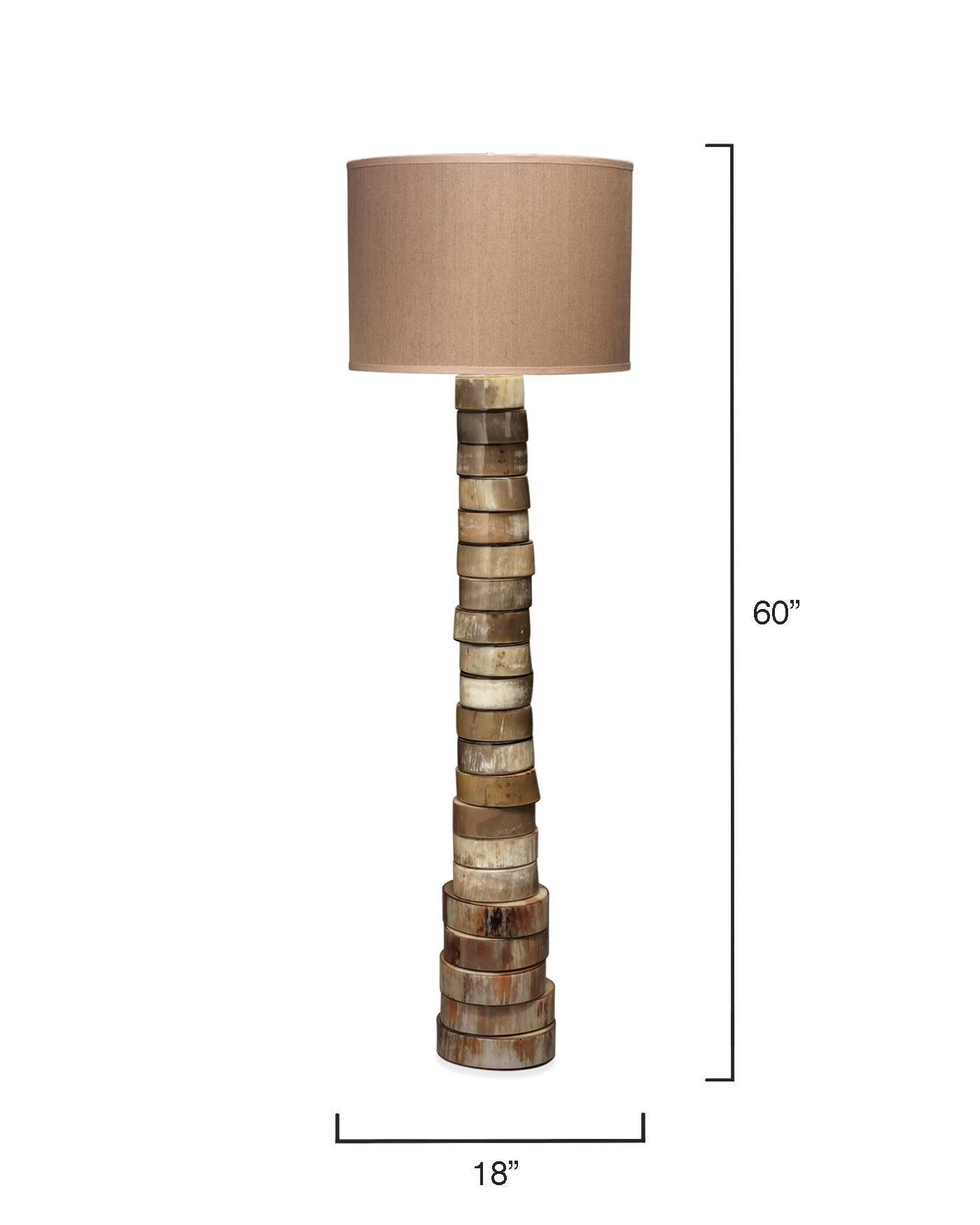 Brown Faux Buffalo Horn Stacked Floor Lamp 4 Brown Faux Buffalo Horn Stacked Floor Lamp - Image 4
