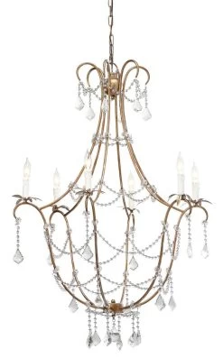 Candle Style Crystal Beads And Iron Scarlett Chandelier