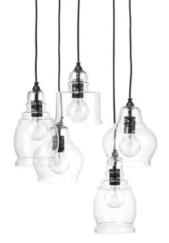 Clear Glass Multi-Pendant 5 Light Pendant