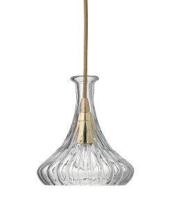 Clear Textured Glass Isabella Carafe Pendant