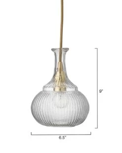 Clear Textured Glass Olive Carafe Pendant -Jamie Young Store loomlan clear textured glass olive carafe pendant jamie young pendants 5 33037989150933