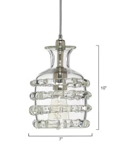 Clear Textured Glass Ribbon Pendant -Jamie Young Store loomlan clear textured glass ribbon pendant jamie young pendants 5 33038000488661