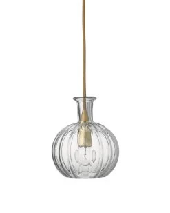 Clear Textured Glass Sophia Carafe Pendant