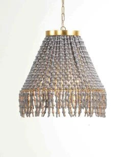 Coastal Style Antique Grey Wood Beaded Cone Chandelier 12 Coastal Style Antique Grey Wood Beaded Cone Chandelier -Jamie Young Store loomlan coastal style antique grey wood beaded cone chandelier jamie young chandeliers 6 33037955858645