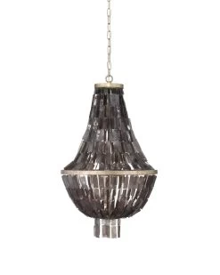 Coastal Style Black Iron Sea Shell Capsize Chandelier