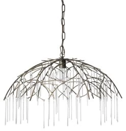 Coastal Style Brass Glass & Glass Vine Pendant