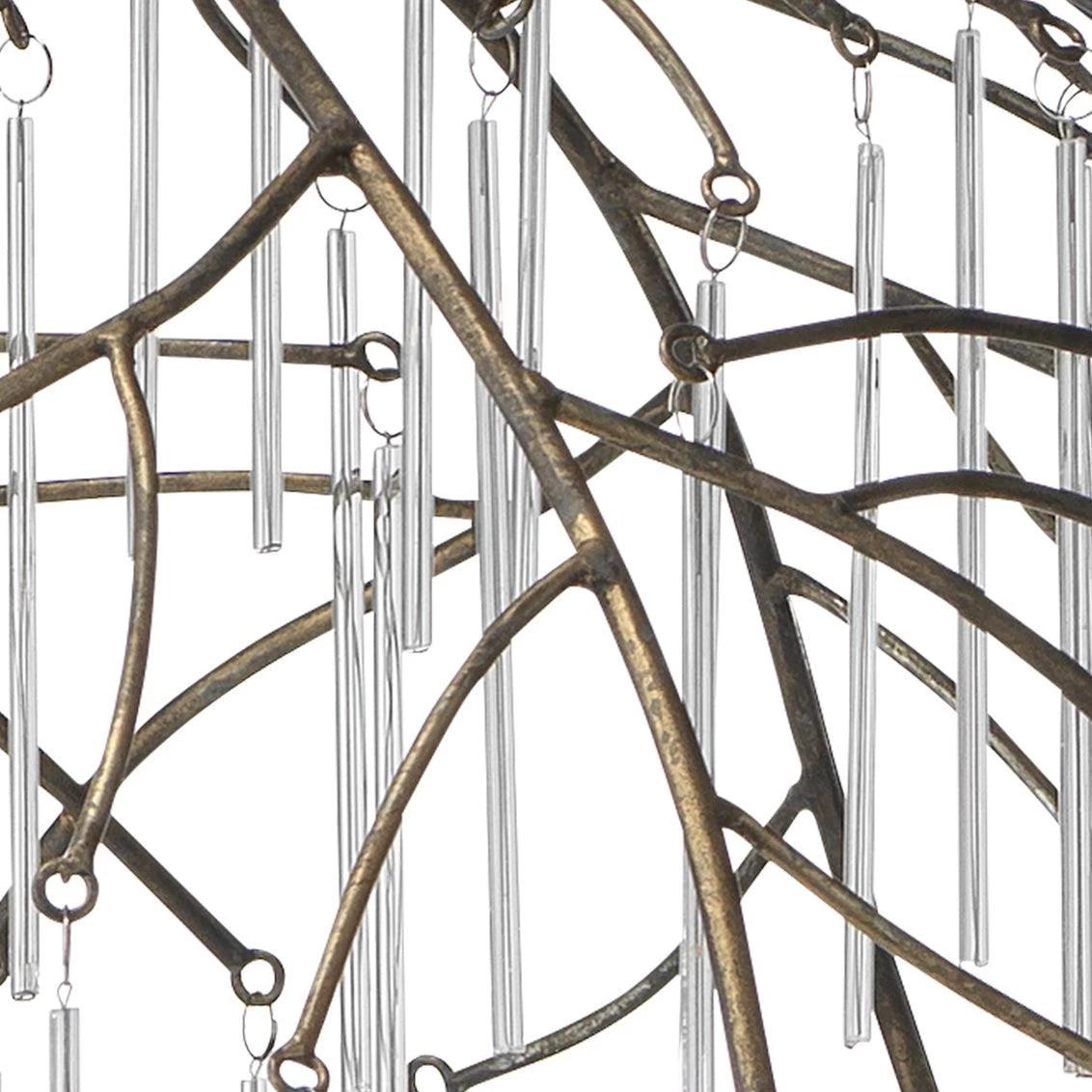 Coastal Style Brass Glass & Glass Vine Pendant 5 Coastal Style Brass Glass & Glass Vine Pendant - Image 5