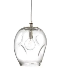 Coastal Style Clear Glass Dimpled Glass Pendant