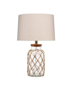 Coastal Style Clear Glass Rope Hugo Table Lamp