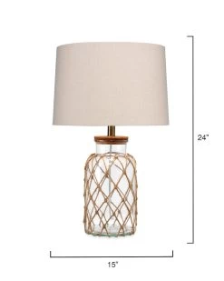 Coastal Style Clear Glass Rope Hugo Table Lamp -Jamie Young Store loomlan coastal style clear glass rope hugo table lamp jamie young table lamps 4 33038320500949
