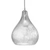 Coastal Style Clear Textured Glass Curved Pendant - Large