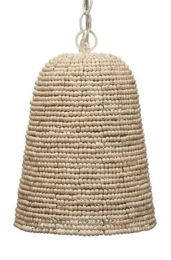 Coastal Style Cream Mango Wood Iron Canal Pendant