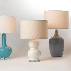 Coastal Style Foggy Grey Glass Plum Jar Table Lamp -Jamie Young Store loomlan coastal style foggy grey glass plum jar table lamp jamie young table lamps 4 33038257324245