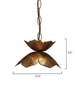 Coastal Style Gold Iron Flowering Lotus Pendant - Small -Jamie Young Store loomlan coastal style gold iron flowering lotus pendant small jamie young pendants 4 33037972013269