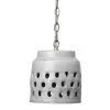 Coastal Style Grey Ceramic Perforated Pendant
