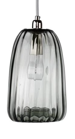 Coastal Style Grey Textured Glass James Pendant