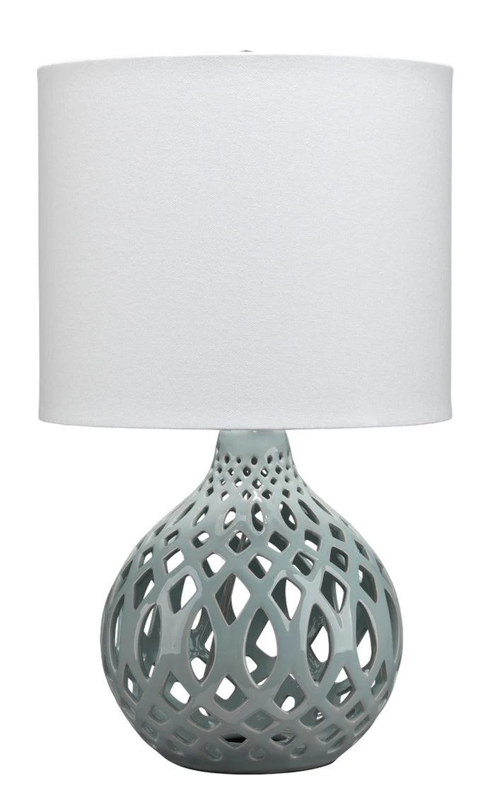 Coastal Style Light Blue Ceramic Fretwork Table Lamp 1 Coastal Style Light Blue Ceramic Fretwork Table Lamp