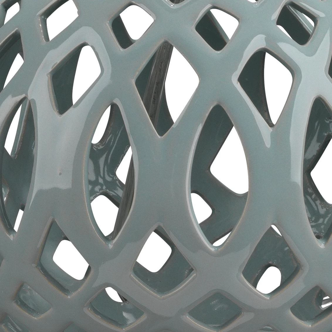 Coastal Style Light Blue Ceramic Fretwork Table Lamp 2 Coastal Style Light Blue Ceramic Fretwork Table Lamp - Image 2