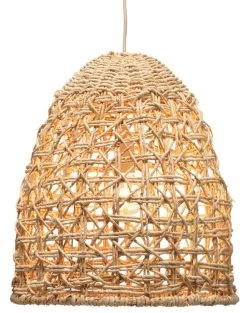 Coastal Style Natural Corn Straw Rope Netted Pendant -Jamie Young Store loomlan coastal style natural corn straw rope netted pendant jamie young pendants 3 33037988135125