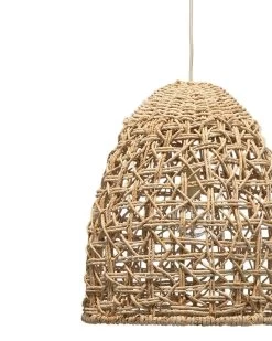 Coastal Style Natural Corn Straw Rope Netted Pendant -Jamie Young Store loomlan coastal style natural corn straw rope netted pendant jamie young pendants 6 33037989445845