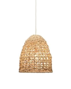 Coastal Style Natural Corn Straw Rope Netted Pendant -Jamie Young Store loomlan coastal style natural corn straw rope netted pendant jamie young pendants 8 33037990035669