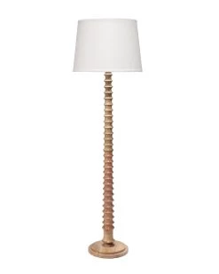 Coastal Style Natural Mango Wood Revolution Floor Lamp