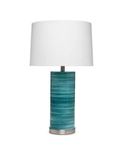 Coastal Style Turquoise Glass Casey Table Lamp