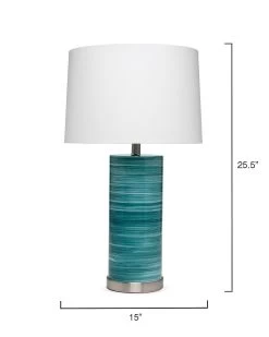 Coastal Style Turquoise Glass Casey Table Lamp -Jamie Young Store loomlan coastal style turquoise glass casey table lamp jamie young table lamps 3 33038313488597