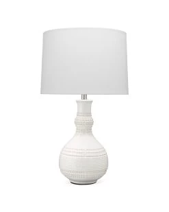 Coastal Style White Ceramic Droplet Table Lamp